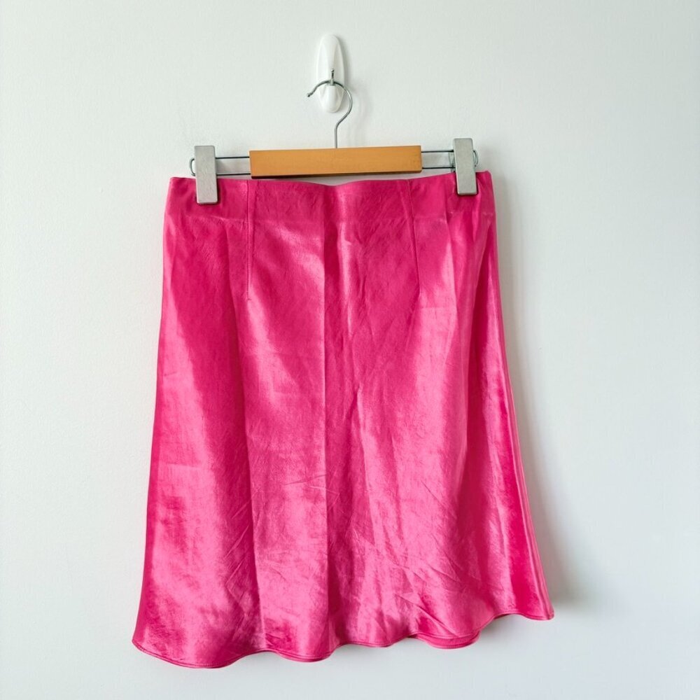 Aritzia Babaton Slip Satin Mini Skirt Bright Pink Size 6 - Picture 4 of 6